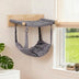 Modern Wooden Double-Layer Cat Wall Hammock for Lounging