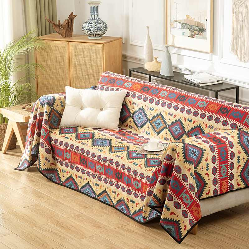 Capa de sofá multifuncional jacquard marroquino