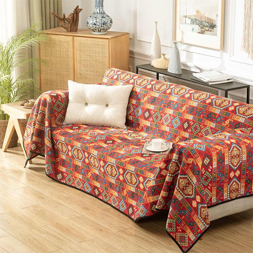 Capa de sofá multifuncional jacquard marroquino