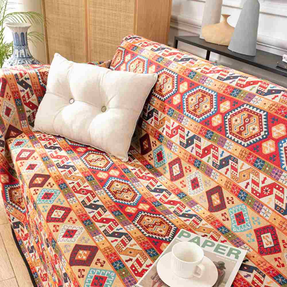 Moroccan Jacquard Multifunctional Throw Blanket Couch Cover