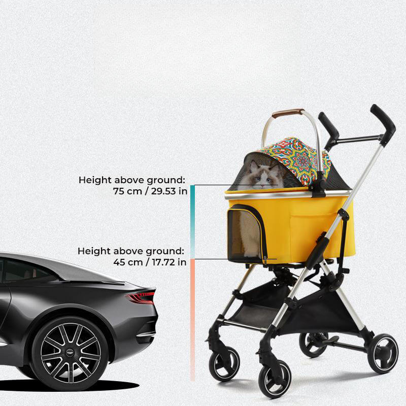 Multifunctional 2 in 1 Aluminum Alloy Pet Stroller Ultra Light Detachable for Puppies FunnyFuzzy