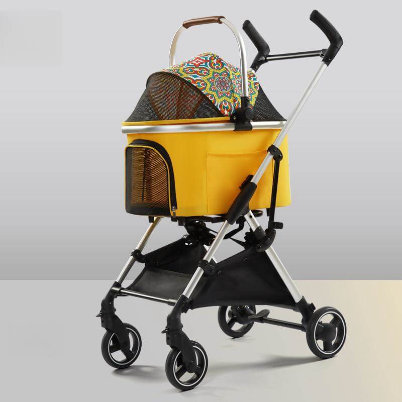 Multifunctional 2-in-1 Aluminum Alloy Pet Stroller - Ultra-Light & Detachable for Puppies