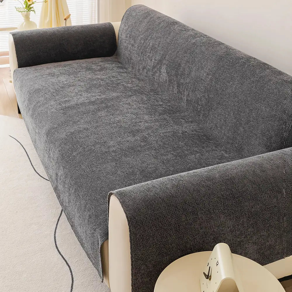 One-Piece Chenille Scratch-Resistant Durable Water-Repellent Non-Slip Couch Cover
