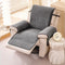 One-Piece Chenille Scratch-Resistant Recliner Chair Cover With Straps - Snowflake