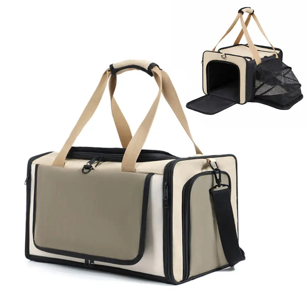 Outdoor Portable Breathable Large-Capacity Expandable Cat Carrier Bag
