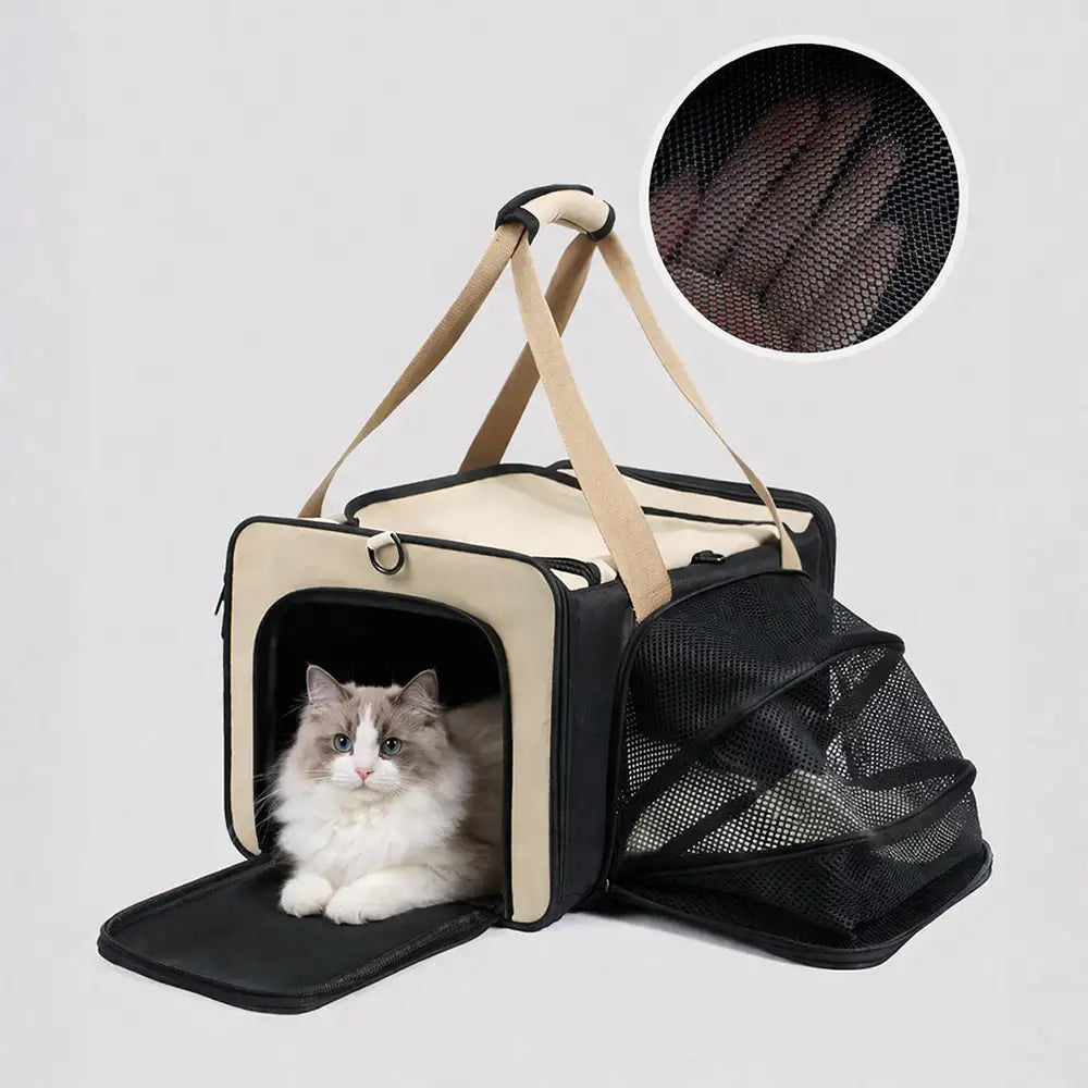 Outdoor Portable Breathable Large-Capacity Expandable Cat Carrier Bag