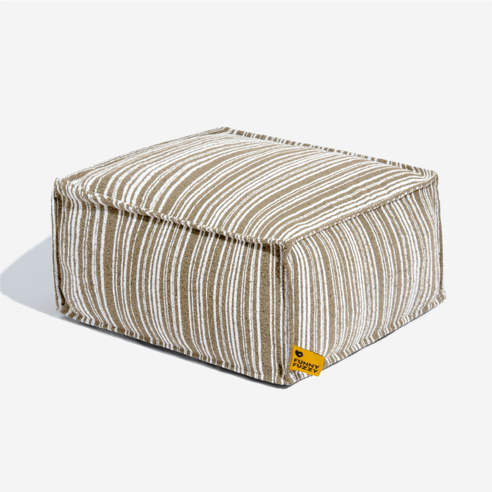 SnugNest Textured Stripe Storage Ottoman Dog Bed