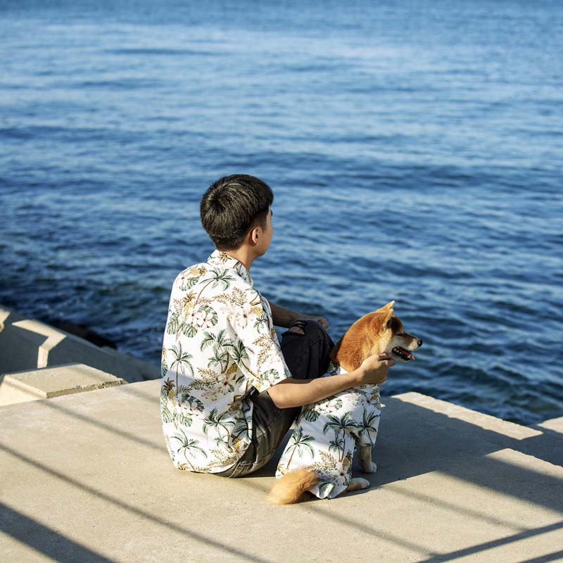Hawaiianisches passendes Hemd für Hunde- und Besitzerkleidung