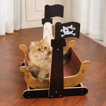 Pirate Ship Rocking Chair Cat Hammock Cat Scratching Board