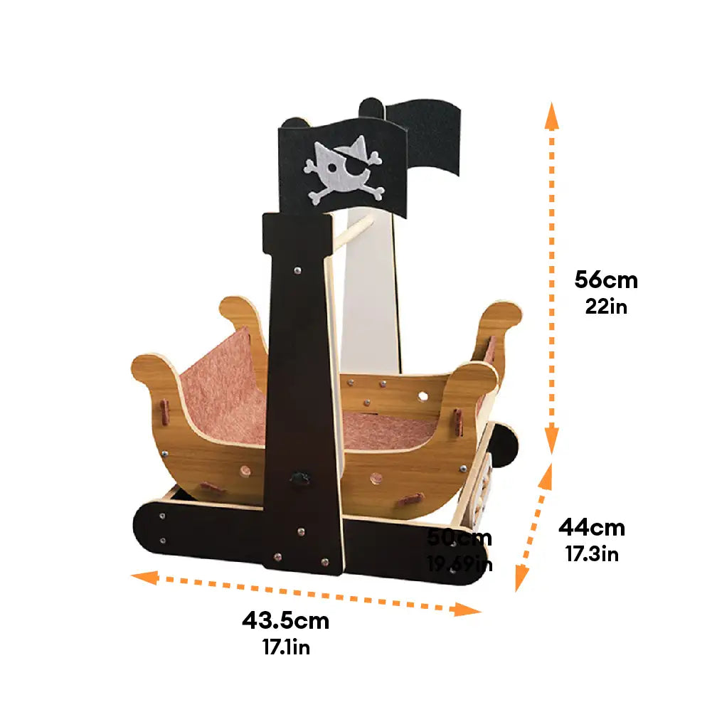Pirate Ship Rocking Chair Cat Hammock Cat Scratching Board