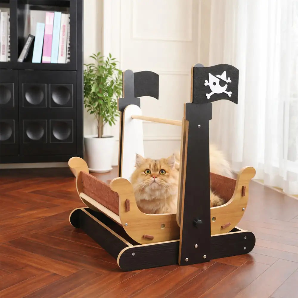 Pirate Ship Rocking Chair Cat Hammock Cat Scratching Board