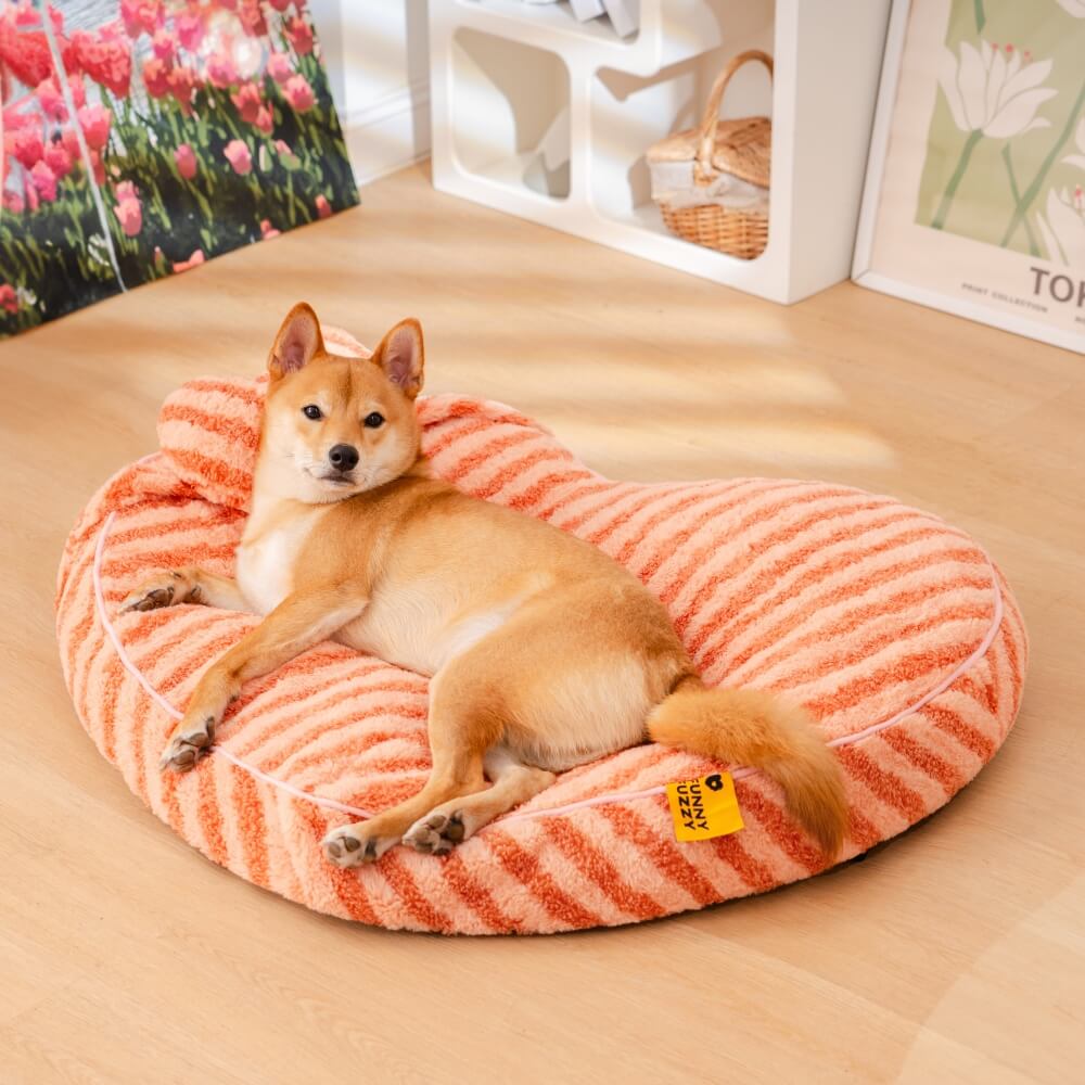 Coração de pelúcia fofo calmante com travesseiro cama para cães e gatos