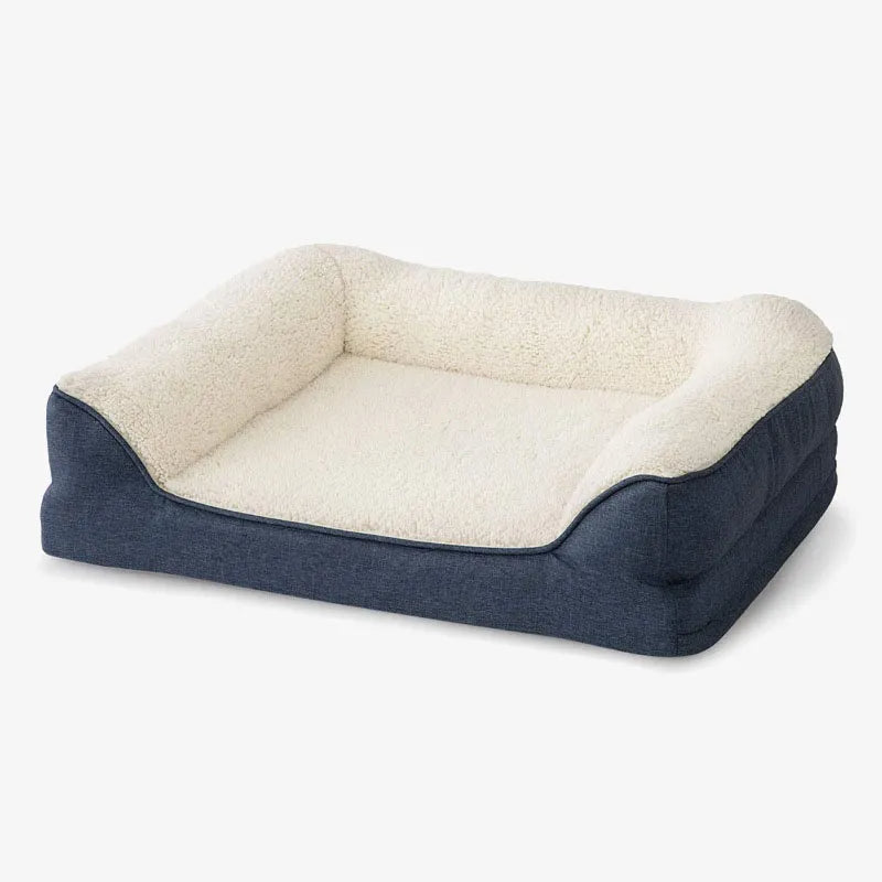 Sofá-cama de pelúcia para animais de estimação Cama ortopédica para cães com espuma viscoelástica