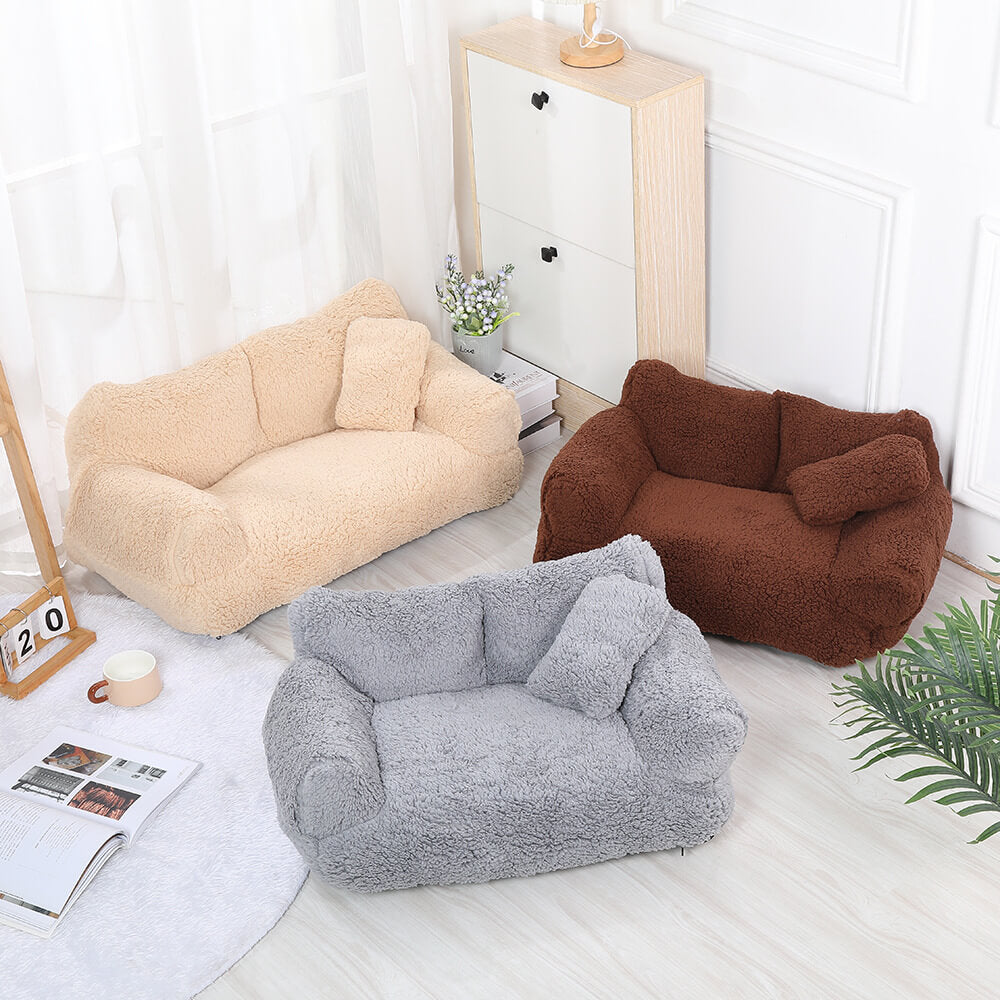 Large Soft Plush Washable Pet Bed Dog Sofa Bed