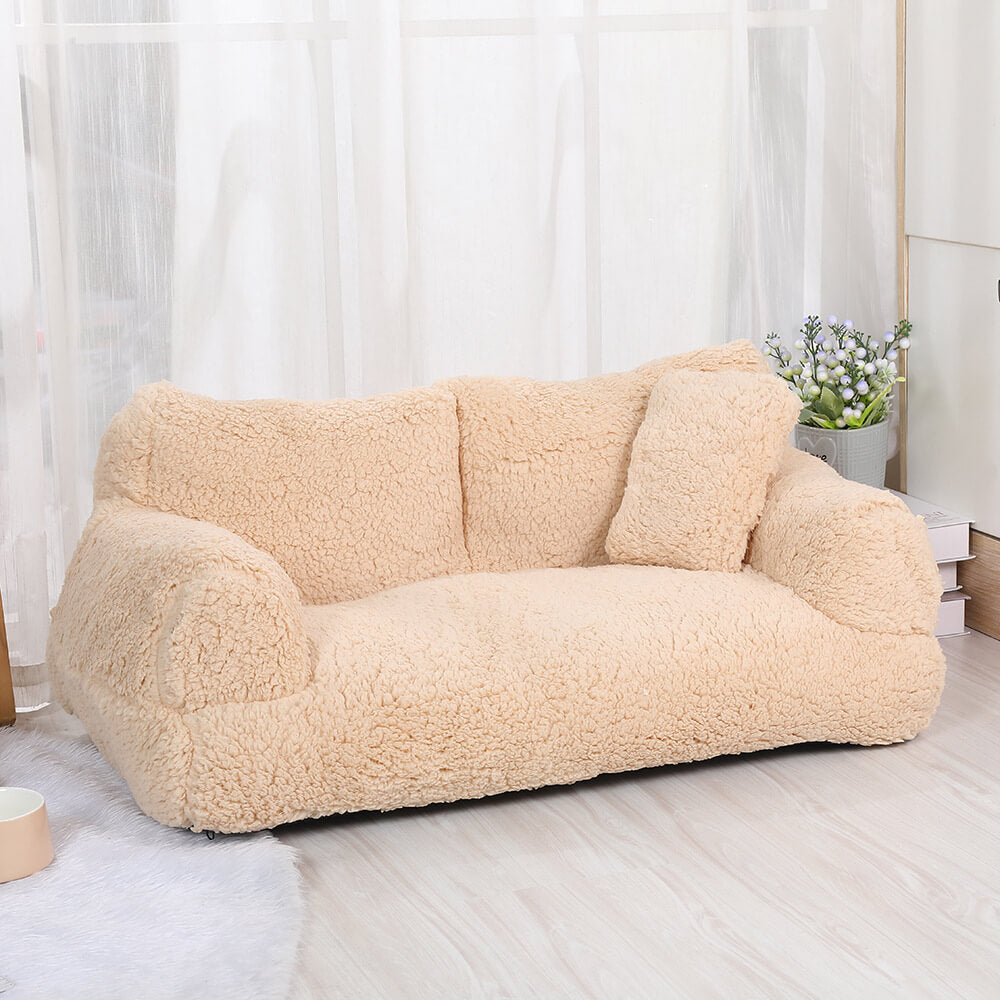 Large Soft Plush Washable Pet Bed Dog Sofa Bed