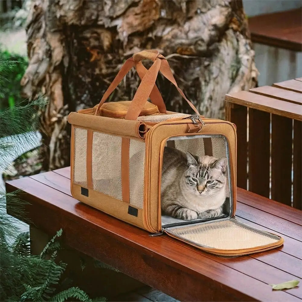 Portable Breathable Large-Capacity Expandable Multi-Functional Cat Carrier Bag