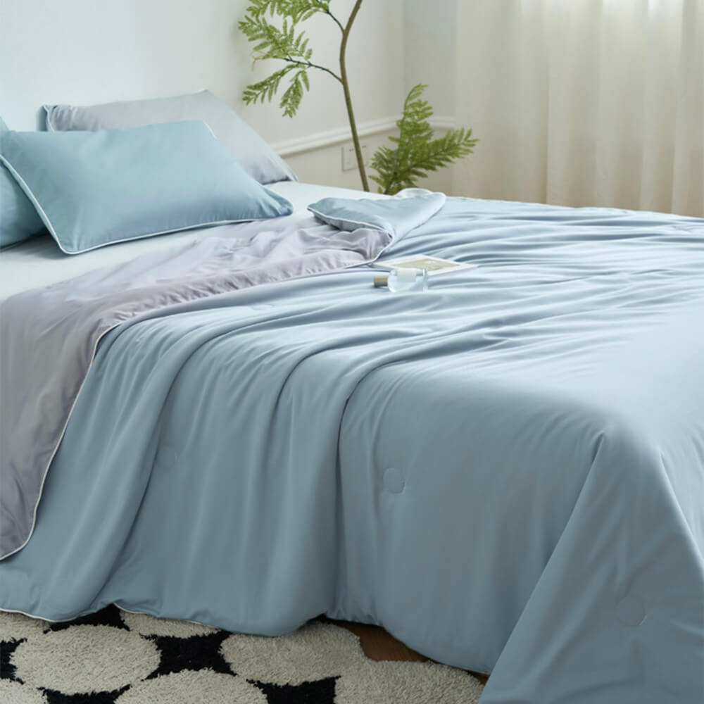 Premium Dual-Sided Comfort Cooling Ice Silk Bed Sheet Set