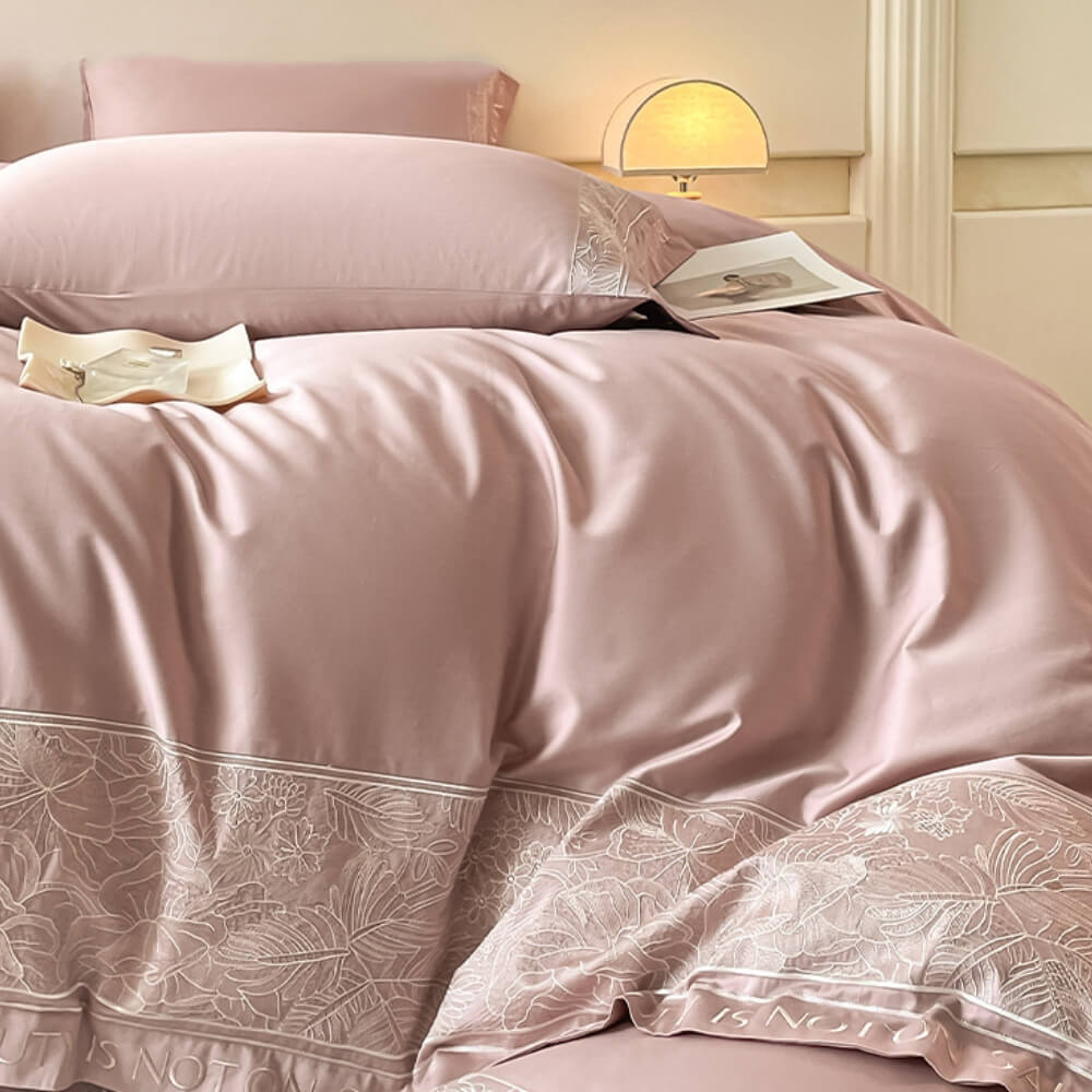 Premium Egyptian Cotton Embroidered Skin-Friendly Bed Sheet Set