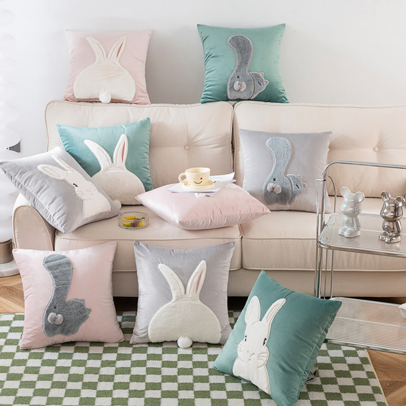 Rabbit Comfort Velvet Sofa Pillow