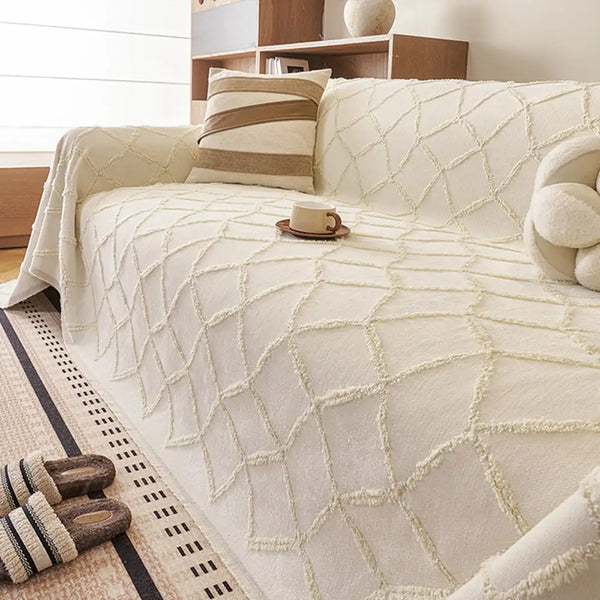 Retro Jungle Jacquard Chenille Anti-Scratch Sofa Protector Couch Cover