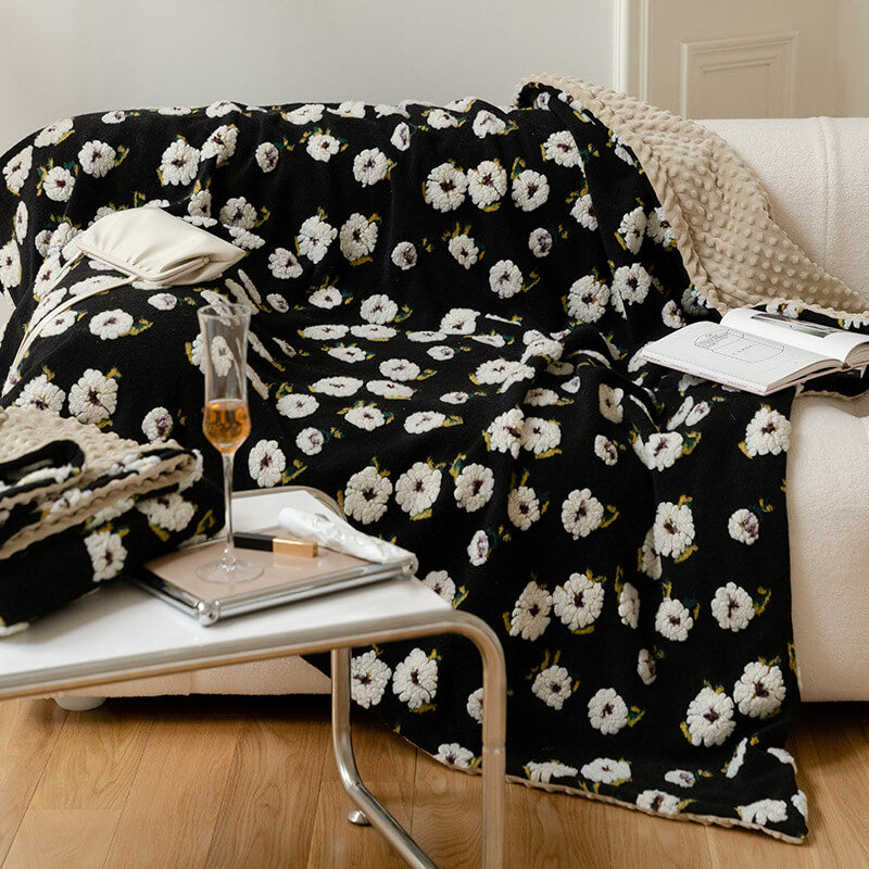 Romantisches Jacquard-Fleece & Minky warme Decke Große menschliche Haustier-Decke