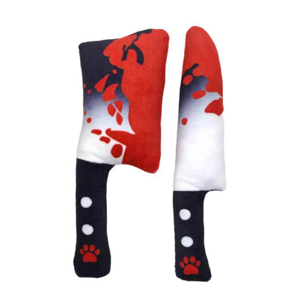 Halloween Knife Squeaky Chew Plush Dog Toy