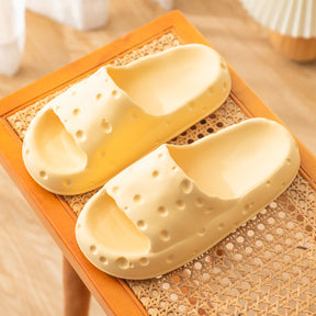 FunnyFuzzy-Cheese Cloud Soft Sandales Antidérapantes Maison Chaussons