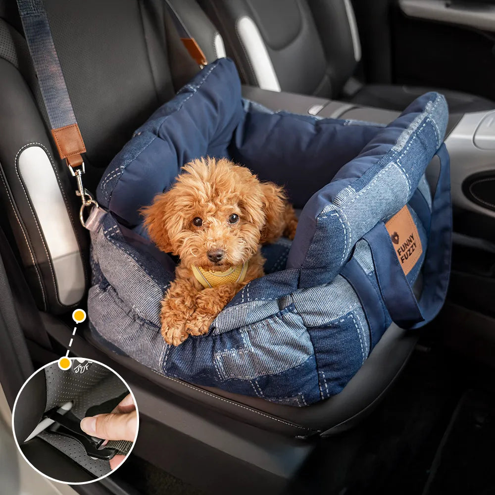 Portable ISOFIX Dog Car Seat Bed with LATCH System