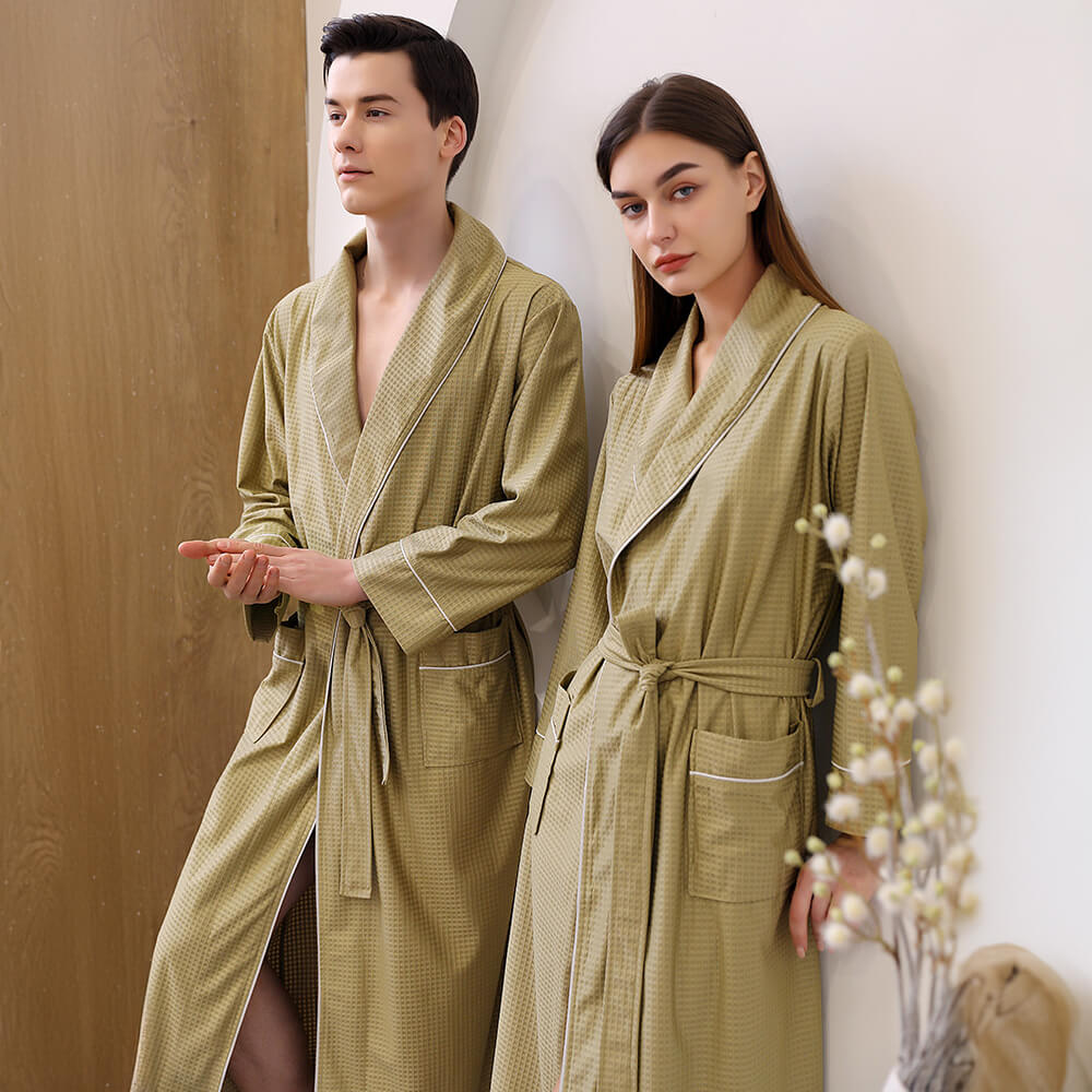 Satin Skin-Friendly Quick-Dry Long Couple's Bath Robe