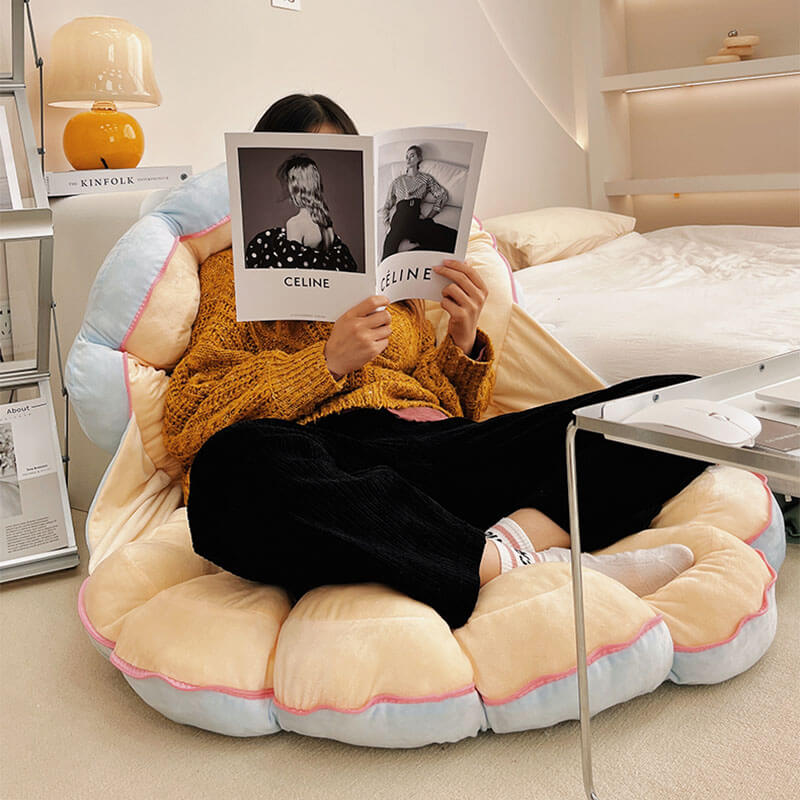 Shell Plush Cushion Large Calming Human Pet Bed
