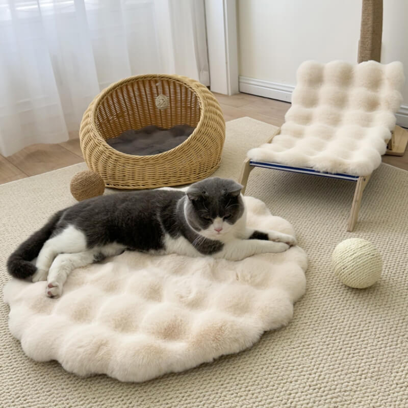 Soft Plush Warm Pet Sleeping Pad Round Dog Mat