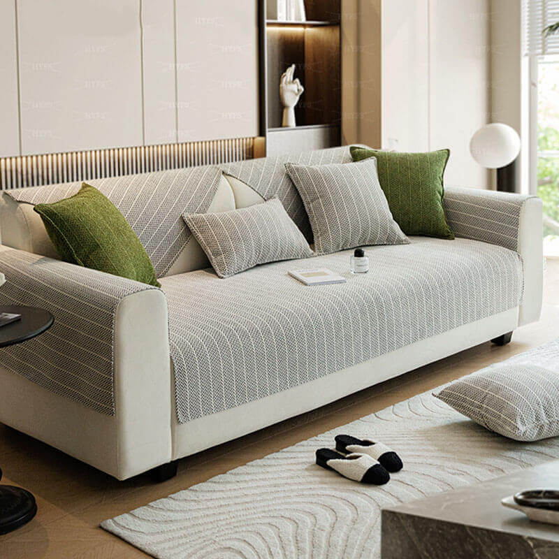 Solid Colour Chenille Anti-scratch Herringbone Couch Cover