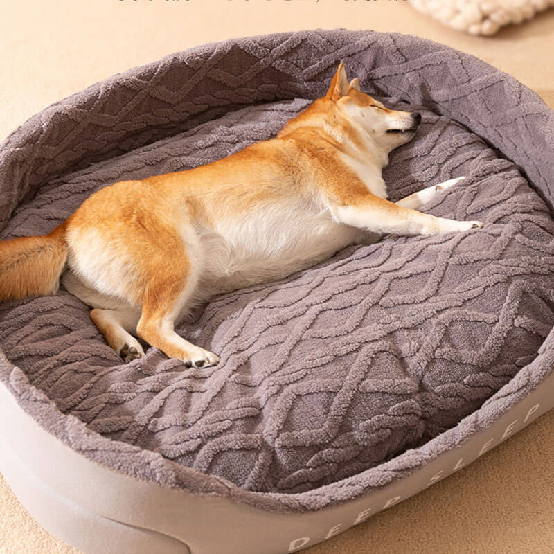Geräumiges, flauschiges, warmes Tiefschlaf-Hundebett