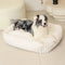 Square Striped Short Plush Fluffy Dog Bed for Small to Large Dogs’ Deep Rest