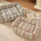 Striped Chenille Scratch-Resistant Breathable Neck Support Dog Square Bed