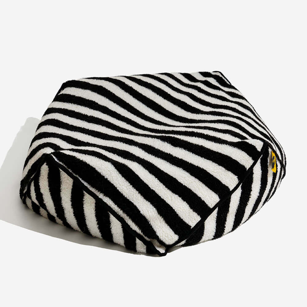 Trendy Striped Pattern Polygonal  Calming Bean Bag Dog Bed