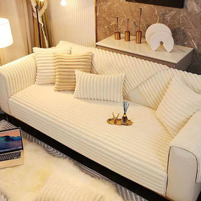 Striped Thickened Plush Non-slip Couch Cover