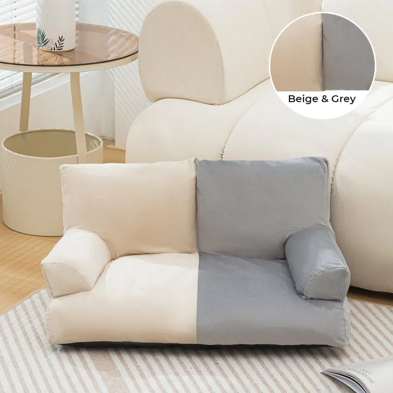 Stylish Double Color Plush Dog & Cat Sofa Bed