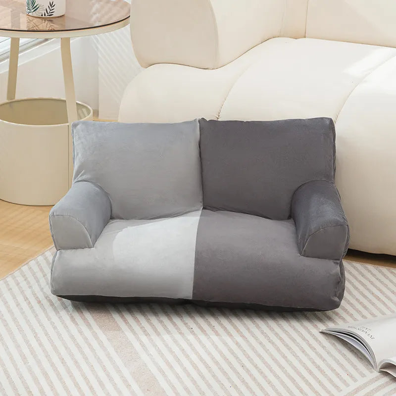 Stylish Double Color Plush Dog & Cat Sofa Bed