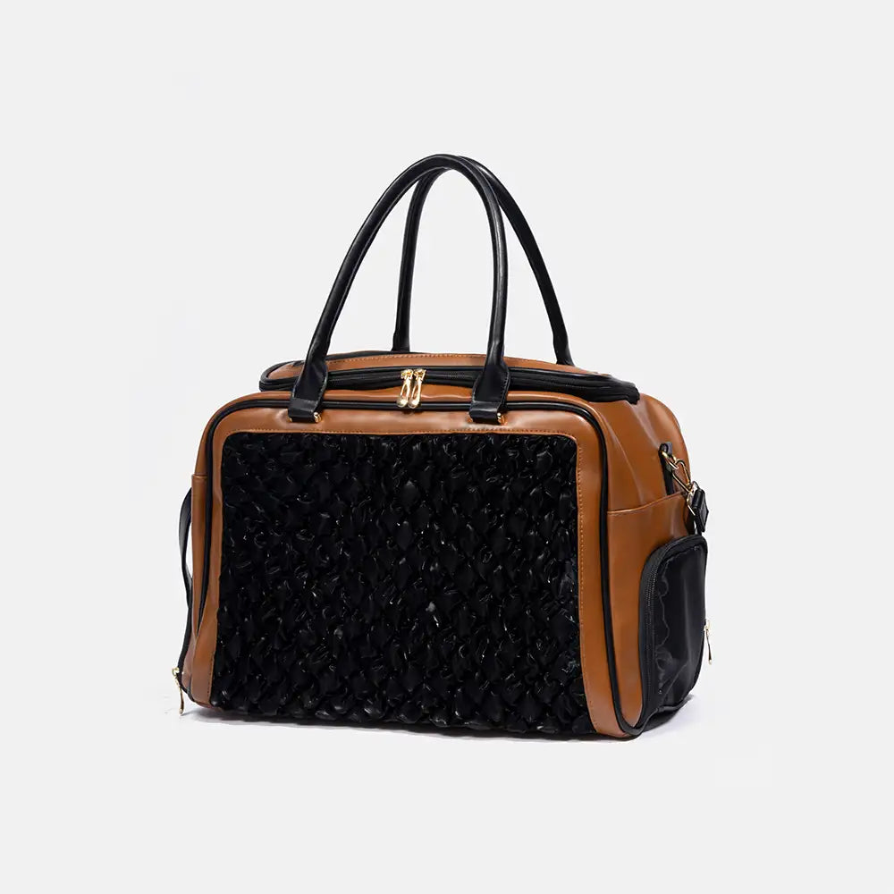 Stylish Quilted Patchwork Breathable Lightweight Pet Carrier Bag Dog Cat Carrier