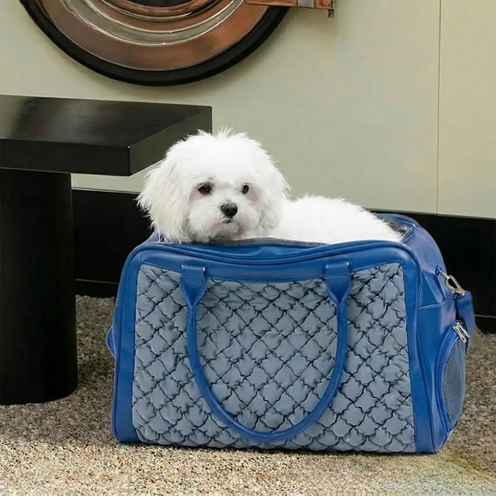 Stylish Quilted Patchwork Breathable Lightweight Pet Carrier Bag Dog Cat Carrier