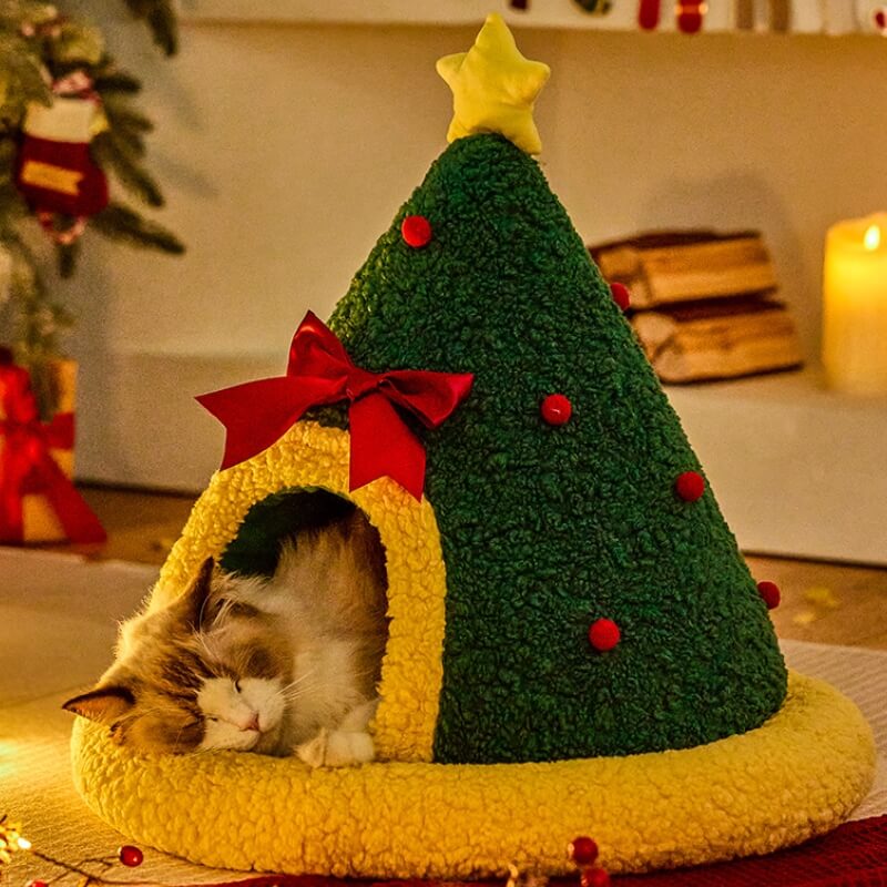 Teddy Velvet Plush Christmas Festive Funny Pet Bed