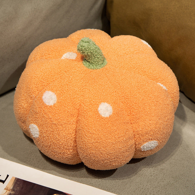 Three fuzzy pumpkin pillow deals