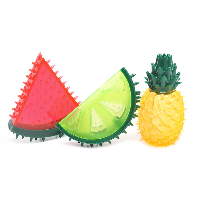 Brinquedo para cachorro em forma de frutas congeladas com água de borracha para dentição