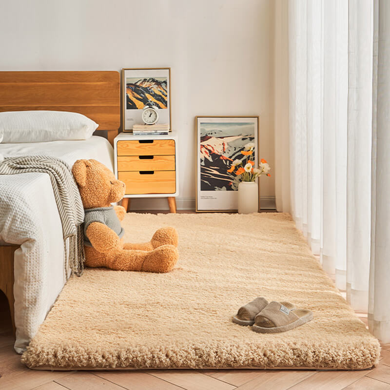 Thick Plush Bedside Rug - Extra Soft and Cozy for Your Bedroom Comfort ...