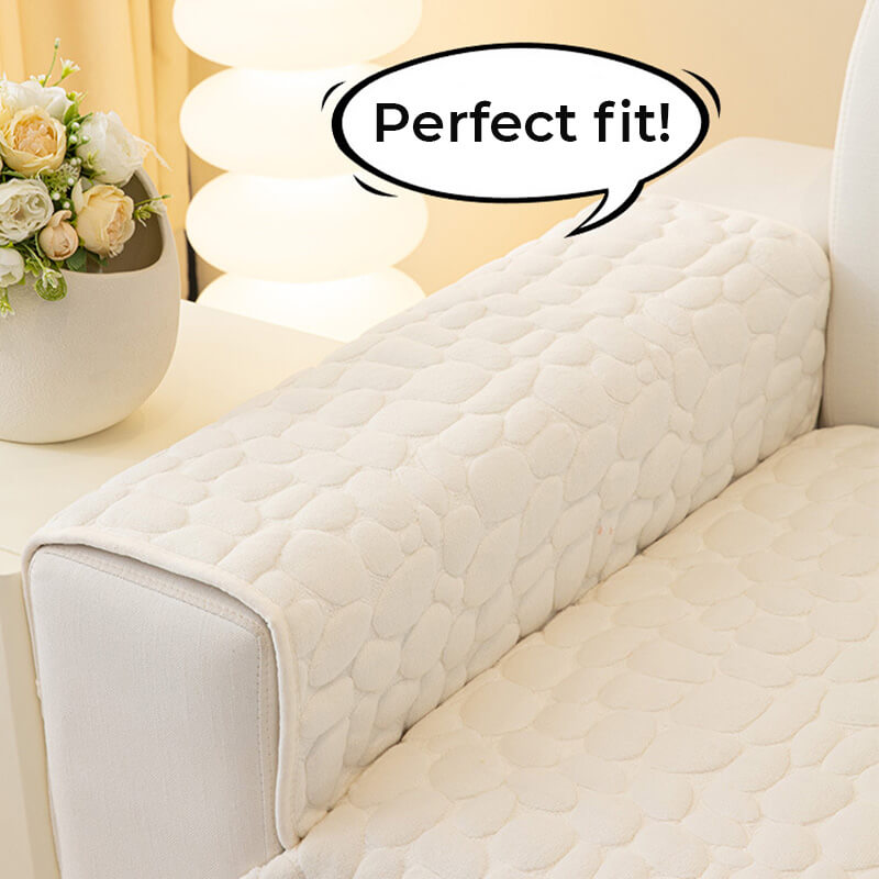 Capa de sofá com padrão de pedra de calçada de veludo de leite espessado