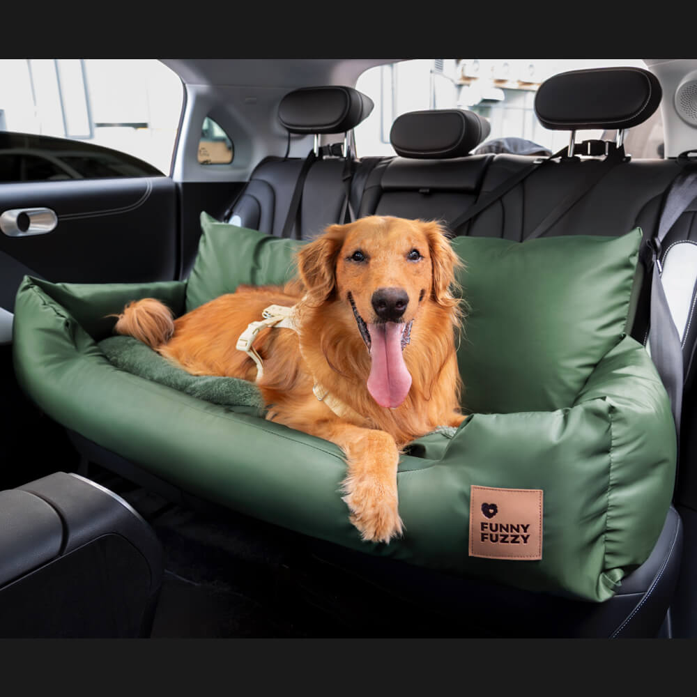 Travel Bolster Safety Medium Large Dog Car Back Seat Bed - FunnyFuzzy