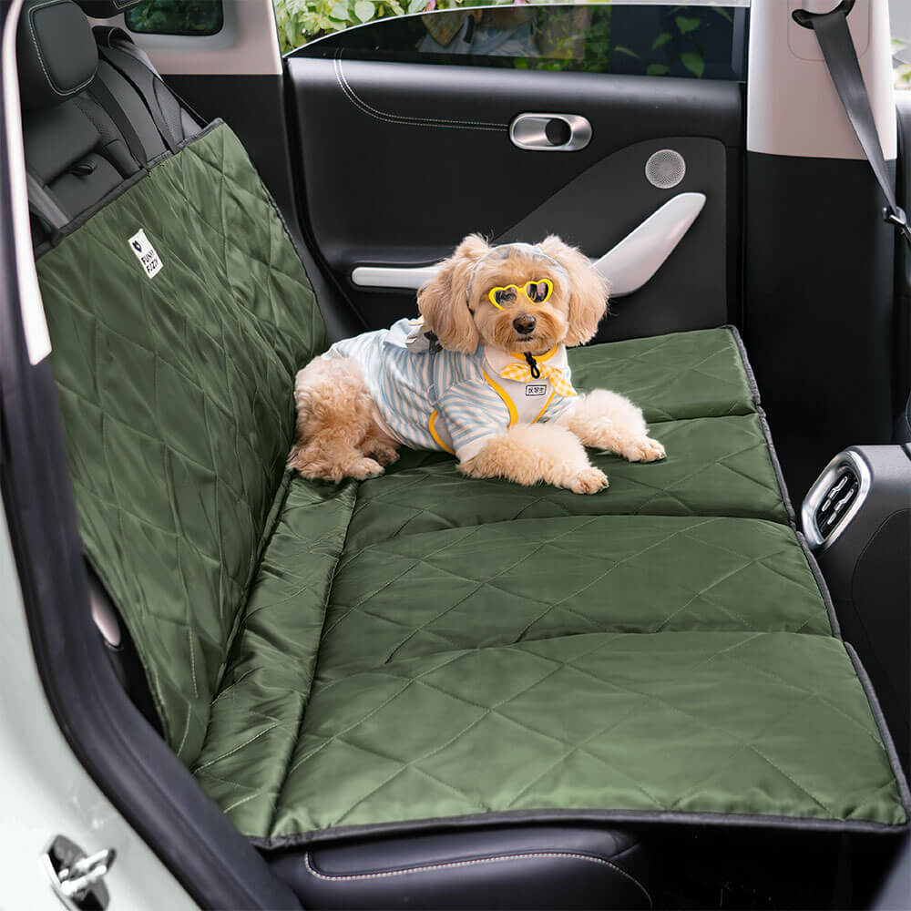 Travel Portable & Waterproof Folding Dog Car Back Seat Bed