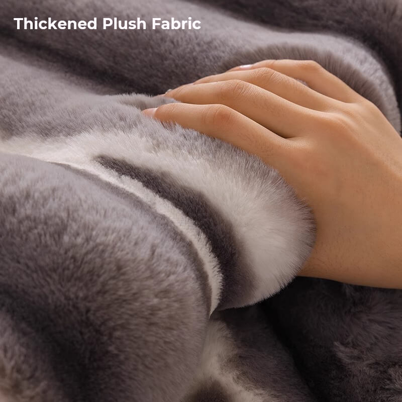Trendy Beautiful Gradient Colour Stripe Plush Couch Cover