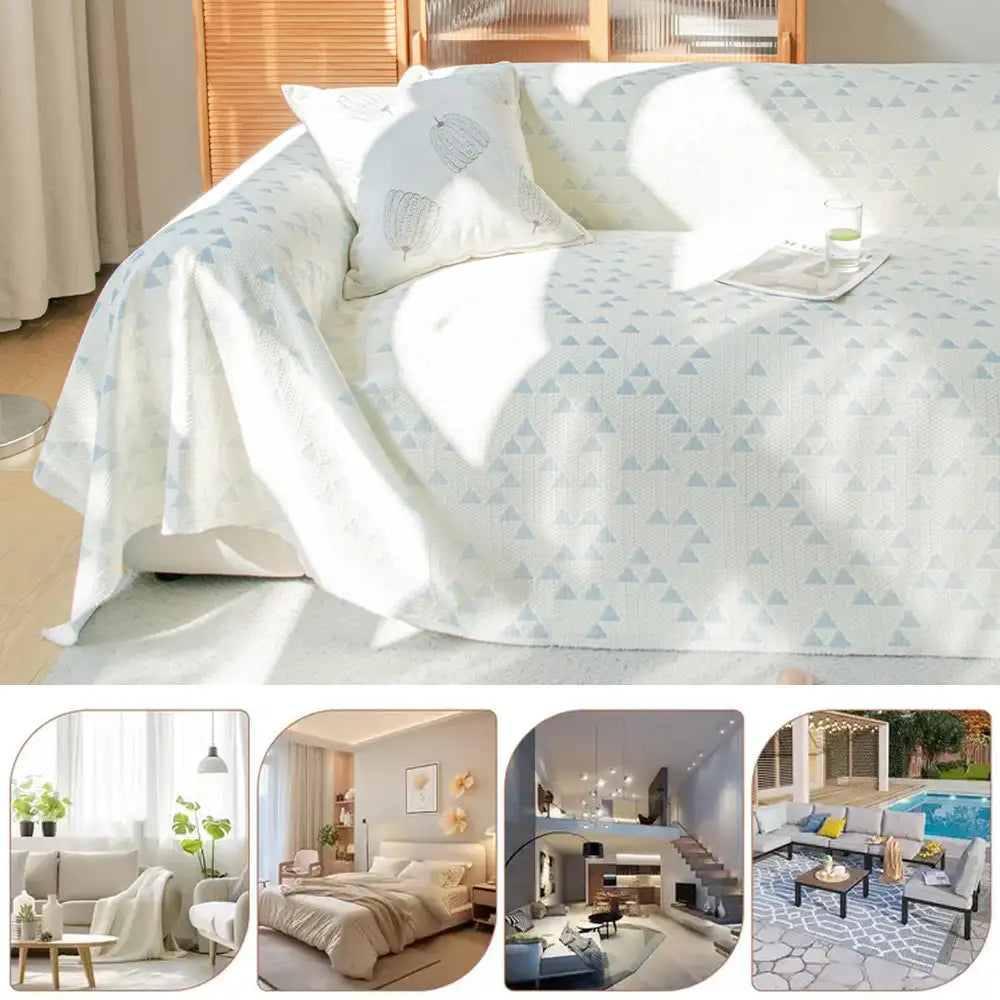 Triangle Star Cooling Ice Silk Breathable Comfort Sofa Blanket Couch Cover